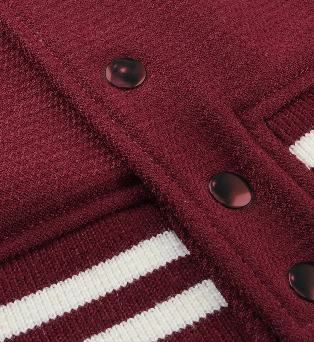 Classic wool Red varsity jacket - Image 3