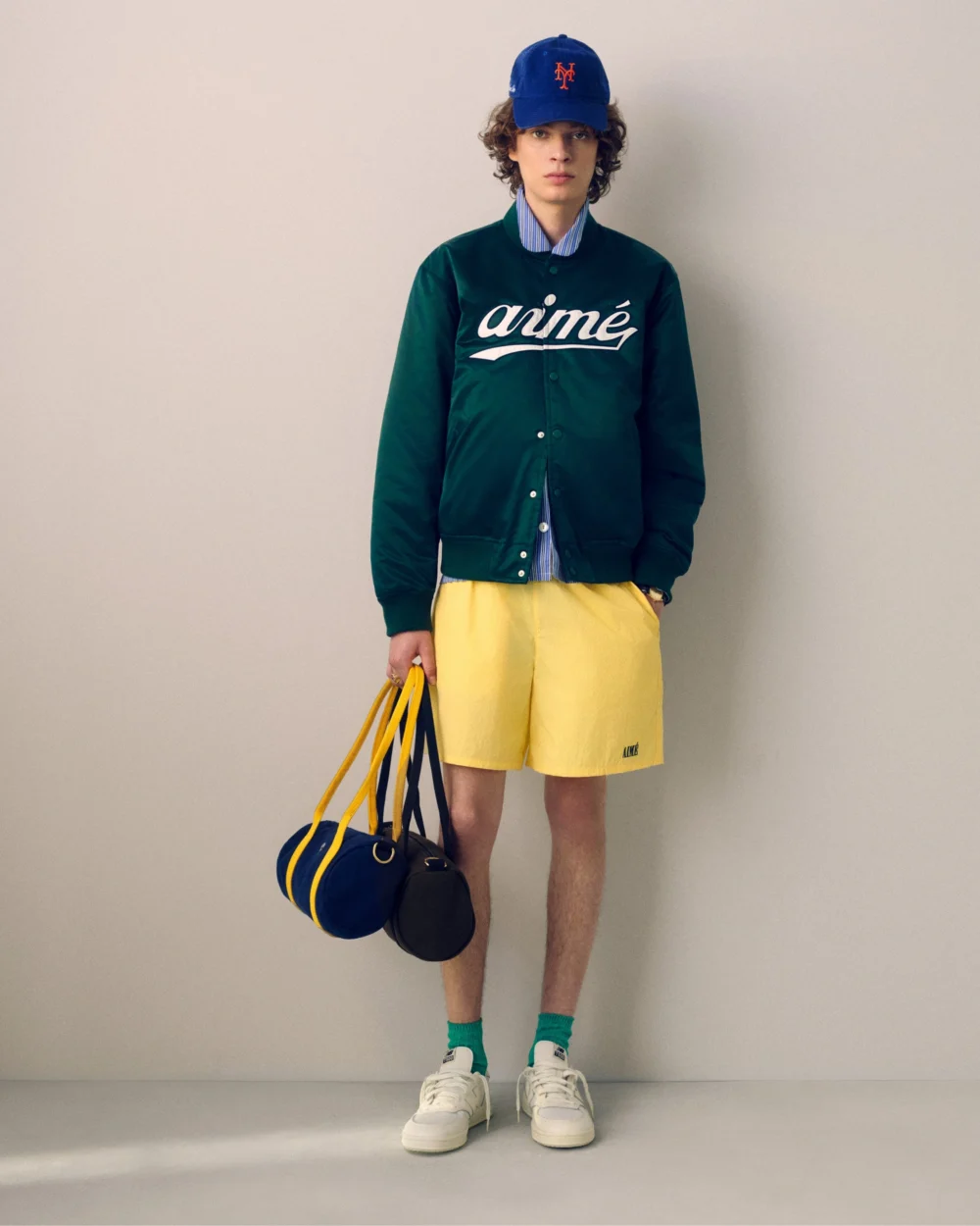 Aimé Leon Dore Inspired Green Satin Varsity Jacket - Image 3