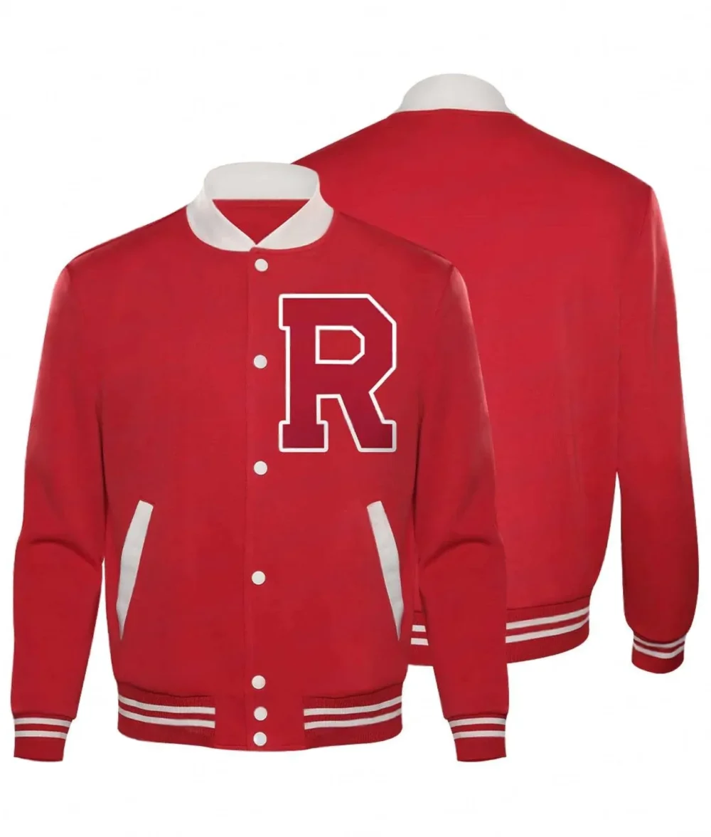 R Patch Pink Grease Varsity Jacket - Image 3
