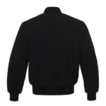 Street Style Classic Black Wool Varsity Jacket - Image 3