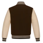 Heritage Brown Wool & Leather Varsity Baseball Jacket - Image 2