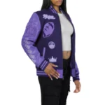 Purple Letterman Jacket for Women