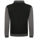 Classic Black Wool Varsity Jacket - Image 2