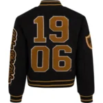 Bold Contrast Black & Gold Letterman Jacket - Image 2