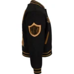 Bold Contrast Black & Gold Letterman Jacket - Image 4