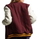 Classic Edge Maroon Wool Varsity Jacket - Image 2