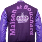 Classic Purple Wool Letterman Varsity Jacket - Image 2