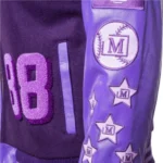 Classic Purple Wool Letterman Varsity Jacket - Image 4