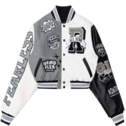 All Star grey wool varsity jacket for women