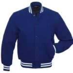 Royal Blue Wool Varsity Jacket