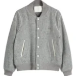 Light Grey Wool Varsity Jacket