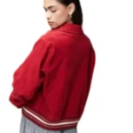 Women’s Red Bomber Varsity Jacket - Image 2
