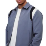 Sleek Zip Classic Blue Varsity Bomber Jacket - Image 2
