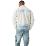 Classic B Patch White Varsity Jacket - Image 2