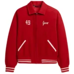 Red Bomber Varsity Jacket