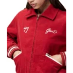 Women’s Red Bomber Varsity Jacket - Image 3