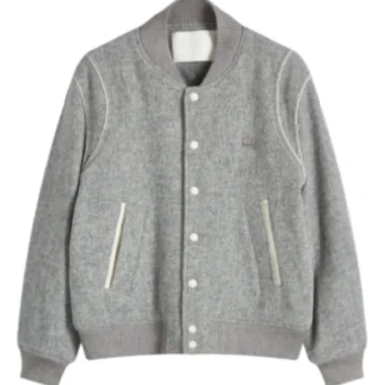 Light Grey Wool Varsity Jacket