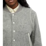 Classic Light Grey Wool Varsity Jacket - Image 2