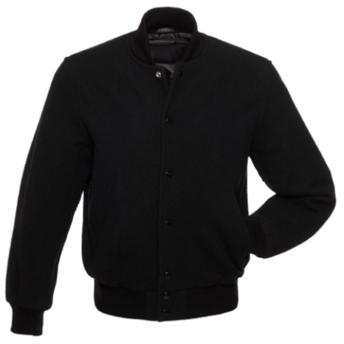 Black Wool Varsity Jacket