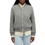Classic Light Grey Wool Varsity Jacket - Image 4