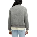 Classic Light Grey Wool Varsity Jacket - Image 5