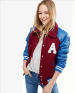 Maisie Williams Red Letter Varsity Jacket for Women - Image 4