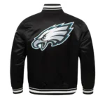 Philadelphia Eagles Script Tail Satin Varsity Jacket - Image 2