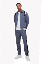 Sleek Zip Classic Blue Varsity Bomber Jacket - Image 4