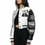 All Star Grey Wool Letterman Varsity Jacket - Image 3