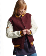 Classic Edge Maroon Wool Varsity Jacket - Image 5