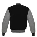 Black and Gray Shadow Line Varsity Jacket - Image 2
