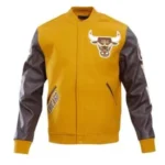 Chicago Bulls Leather Sleeves Varsity Jacket - Image 2