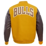 Chicago Bulls Leather Sleeves Varsity Jacket - Image 3