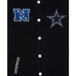 Dallas Cowboys Black Wool Leather Varsity Jacket - Image 3