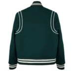 Deep Green Forest Wool Varsity Jacket - Image 2