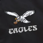 Philadelphia Eagles Black Satin Varsity Jacket - Image 4