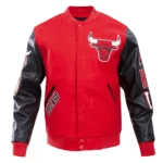 Chicago Bulls Leather Sleeves Varsity Jacket - Image 8
