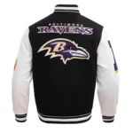 Baltimore Ravens Mashup Black and White Varsity Jacket