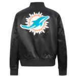 Miami Dolphins Black Satin Jacket