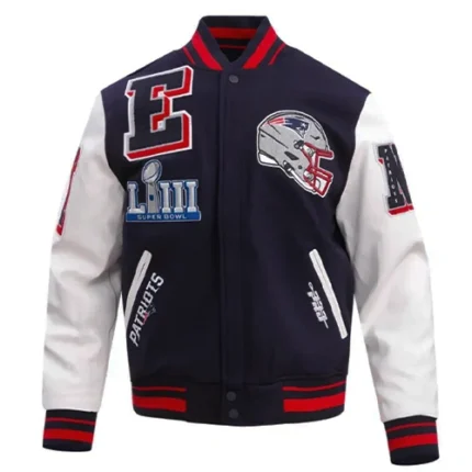 New England Patriots Mashup Rib Wool Varsity Jacket