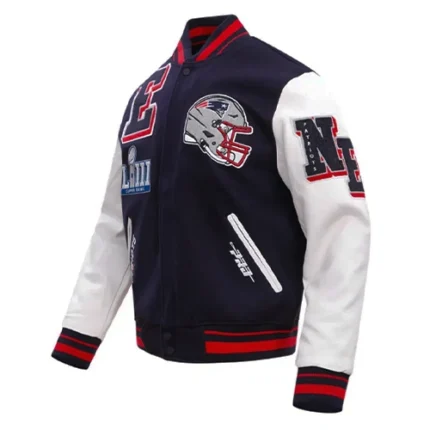 New England Patriots Mashup Rib Wool Varsity Jacket