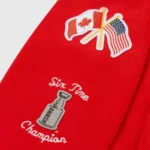 Chicago Blackhawks red wool varsity jacket