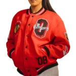 Chicago Blackhawks red wool varsity jacket