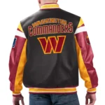 Washington Commanders Black Varsity Leather Jacket