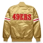 San Francisco 49ers Striped Golden Satin Jacket - Image 2