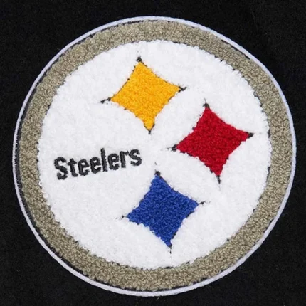 Pittsburgh Steelers Blackout Vintage Logo Varsity Jacket