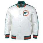 Miami Dolphins Satin White Jacket