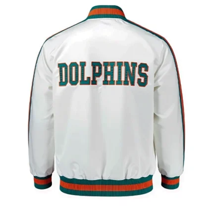 Miami Dolphins Satin White Jacket