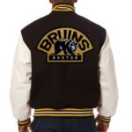 Varsity Boston Bruins Black and Yellow Wool Jacket - Image 4