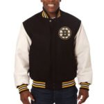 Varsity Boston Bruins Black and Yellow Wool Jacket - Image 2